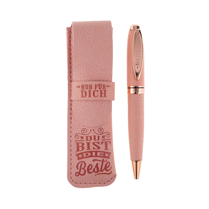 Bamboo Persönlicher  Kuli Kugelschreiber Stift mit Namen o. Spruch Personalisiertes Etui Monogramm-Design persönliches Geschenk (Kuli NUR FÜR DICH (W))