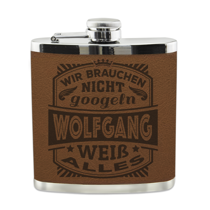 Echter Kerl Flachmann Wolfgang Schnaps-Flasche, Tolle Geschenk-Idee