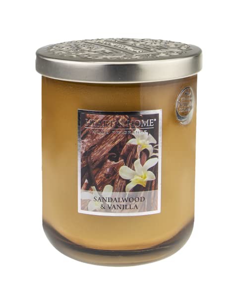 Heart & Home Duftkerze, gross, 340 g, Sandelholz und Vanille- Sandalwood&Vanilla Grundpreis (97,03 Euro / 1 Kilogramm)?