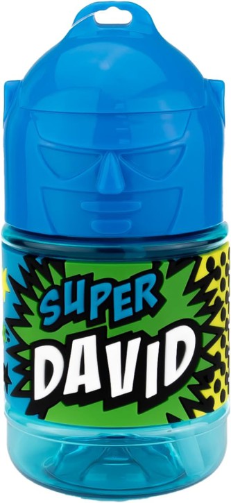 Wasserflasche f. Kinder mit Namen für Schule und Freizeit-BPA frei-Trinkflasche David