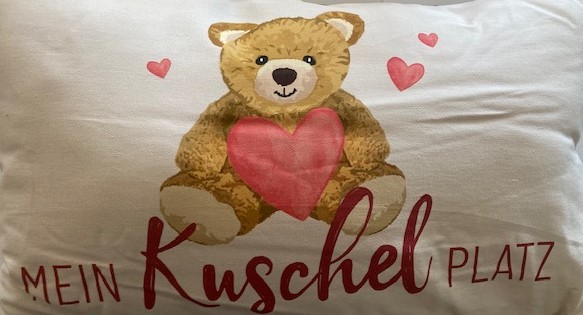 la Vida Kuschelkissen Mein Kuschel Platz, Dekokissen, Reisekissen, Teddy