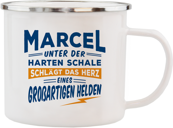 H&H Echter Kerl Emaille Becher Marcel
