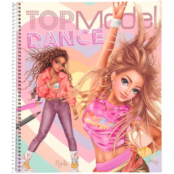 TOPModel DANCE Malbuch 30 Seiten zum Ausmalen mit 3 Schablonen