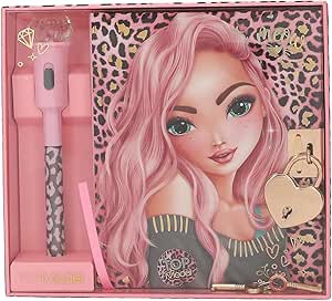 TOPModel - Tagebuch in Rosa mit Model Motiv, Leo-Muster