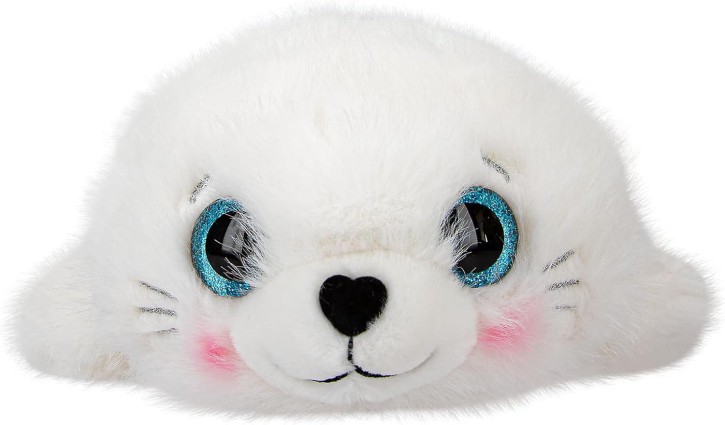 Princess Mimi Plüschtier Robbe ROBBY, Weißes Kuscheltier für Kinder, Süßes Stofftier mit Glitzeraugen