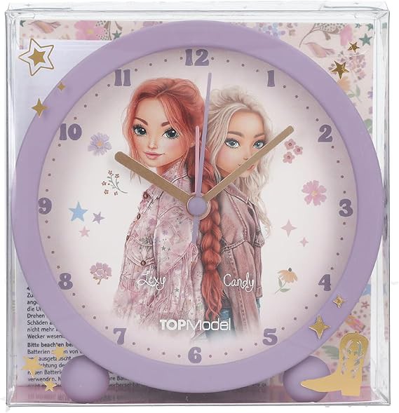 TOPModel Cowgirl - Wecker in Lila für Kinder, mit Model-Motiv