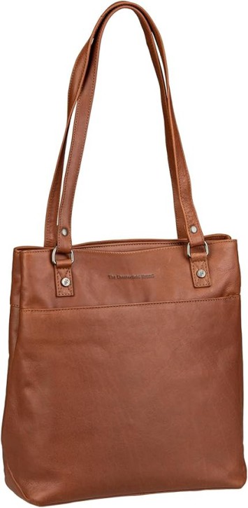 Raynor Damen Echtleder Shopper Handtasche in Cognac, Klassischer Tote Bag für Damen  30x27x11cm