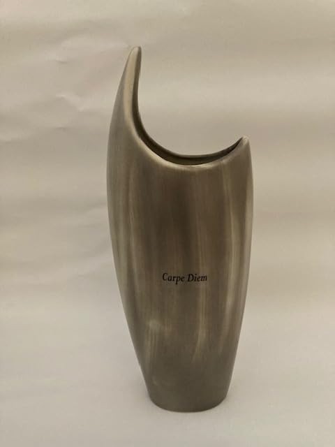 Dekorative Vase Stone-Creme-aus Keramik 33x14cm gefertigt, wasserdicht