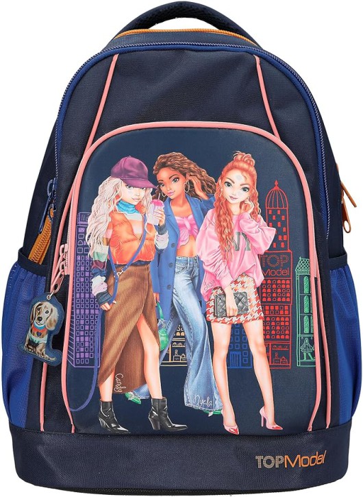 12565 City Girls - Schulrucksack in Dunkelblau mit Model-Motiv, Schultasche