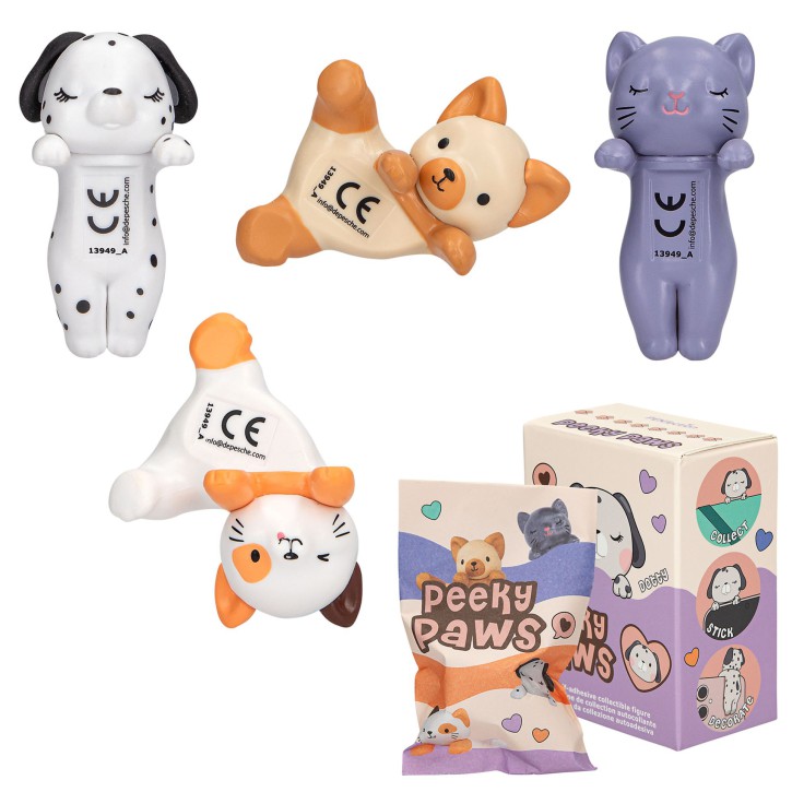 1 Stück PENfection Peeky Paws Sammelbare Tierfiguren Hund oder Katze zum Befestigen