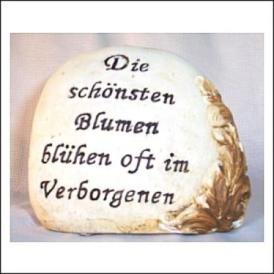 Dekoration Steine oval Spruch Blumen