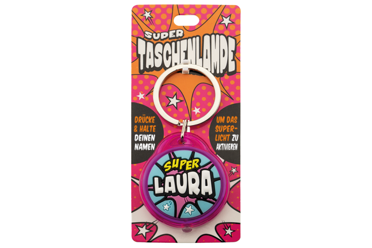 Schluesselanhaenger Super Taschenlampe mit Namen Laura 