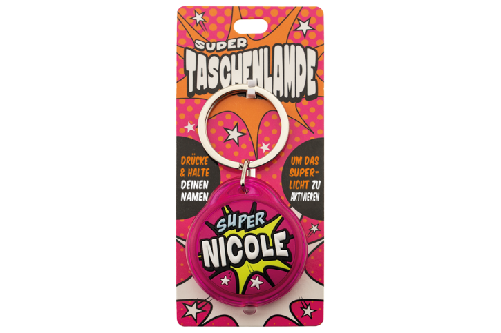 Schluesselanhaenger Super Taschenlampe mit Namen Nicole    