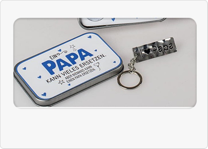Schlüsselanhänger in Box mit Spruch Papa