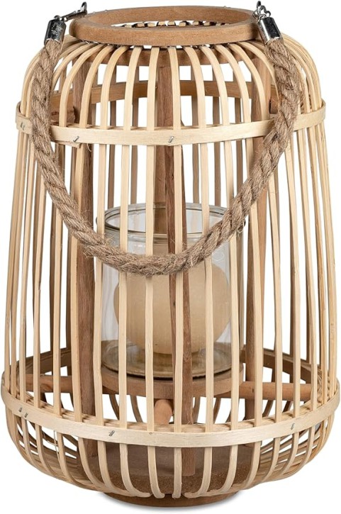 Dekorative Laterne  20x28cm klassisches Design aus Holz natur