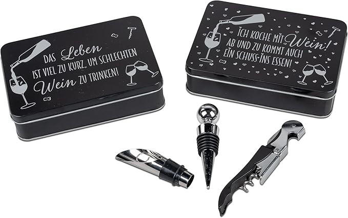 1 Geschenk-Set mit Spruch - mit  3 verschiedenen Flaschenöffnern - Geschenke für Männer - Auswahl nach Verfügbarkeit