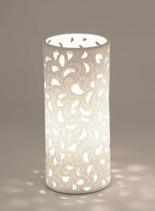 Formano Bollweg Lampe Kugel Tischlampe rund, Harmonie aus Porzellan mit Durchbruch 10x23cm