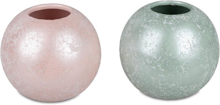 Formano 1 Stück Kugelvase Vase Springtime 15cm aus Keramik in rosa oder grün- Dekoration für ein schönes Zuhause-Farbwünsche mit Mail