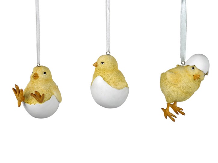 Hänger Küken 8cm zum Anhängen handbemalt Dekoration zu Ostern- 1 Stück von 3 