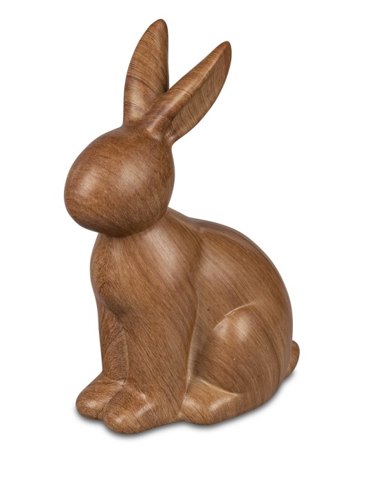 Geschenke und Dekoration zu Ostern- lustiger Hase sitzend 20cm Holzoptik