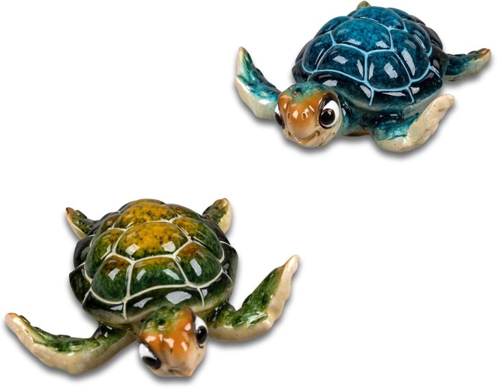 Formano 2er Set Dekofigur Schildkröte Harry - Polyresin 10 cm
