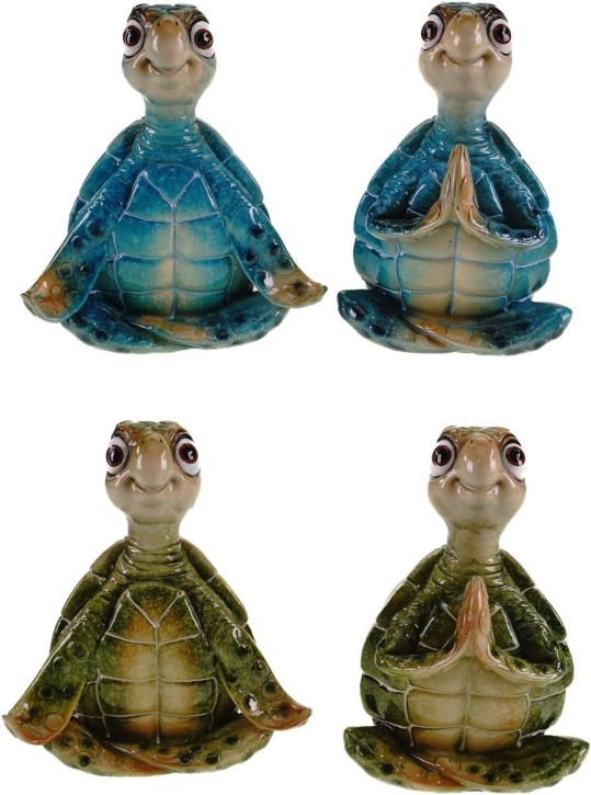 formano 4er Set Dekofigur Yoga Schildkröte Harry - Polyresin 15 cm
