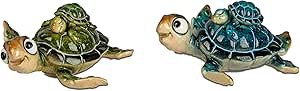 formano Schildkröte Harry mit Kind 12cm - Polyresin grün oder blau
