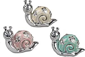 3 Stück Schnecke 5 cm formano Perlmutt Optik Deko Objekt Pearl Silber, blau oder rosa Kunststein