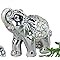 dekorativer Elefant Höhe 8cm in Perarl silber