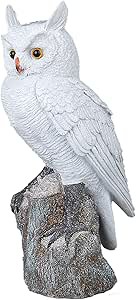 formano Eule Owl Eulen-Figur Deko-Kautz Herbsteule Wintereule Creme/grau Stehend 38cm