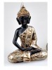 Dekorativer Buddha schwarz - gold 22cm aus Kunststein