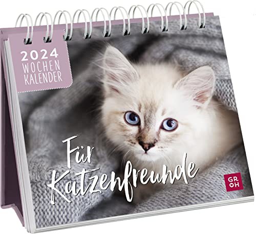 Für Katzenfreunde 2024: Tischkalender mit Wochenkalendarium