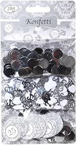 Konfetti Streudeko Metallic 3er Set 25, zur Silberhochzeit zur Dekoration