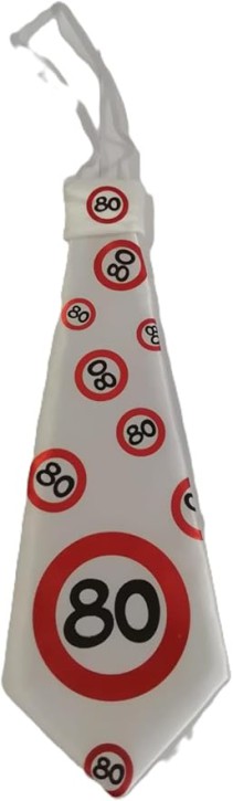 Riesen Krawatte "80" im Warnschild Design Birthday Geburtstag Party Geschenk Gag