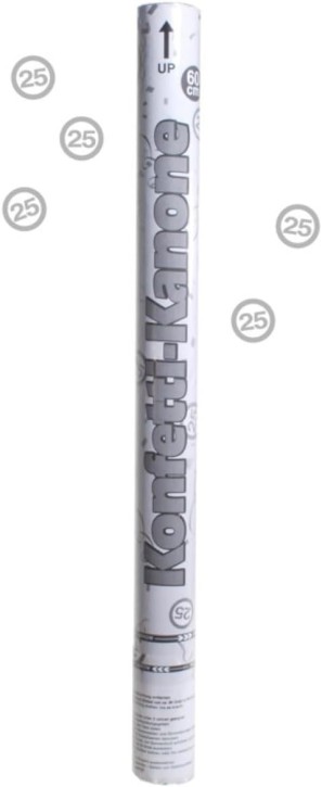 1 Shooter Konfetti-Kanone silberne Hochzeit Kunststoff 60 cm Füllung ca 40 g