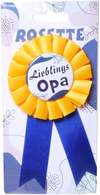 Anstecker Rosette  Lieblings-Opa  mit Anstecknadel, ca. 14x8 cm