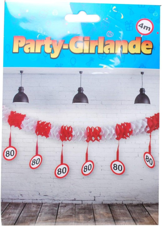 UDO Schmidt GmbH & Co Party Girlande 80.TER Geburtstag 12tlg 4 Meter lang