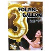 1 Stück Riesen-Folien-Ballon Heliumballon Zahl Drei - 3- , gold 1m groß