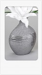 Vase 18x25cm Serie Silberstreifen aus Steingut