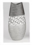 Vase 20cm silber - grau aus Keramik
