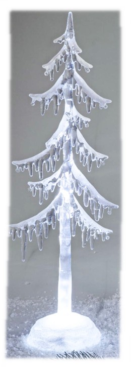 Weihnachtlicher Dekobaum 45cm Acryl mit Licht winterliche Baum Dekoration