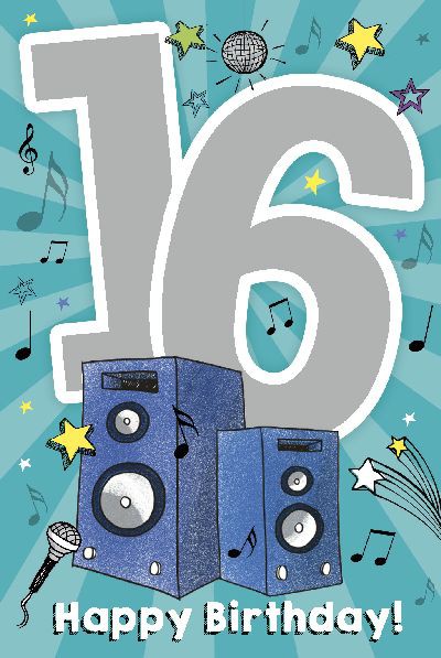 Depesche Zahlenkarten mit Musik 16 Happy Birthday!