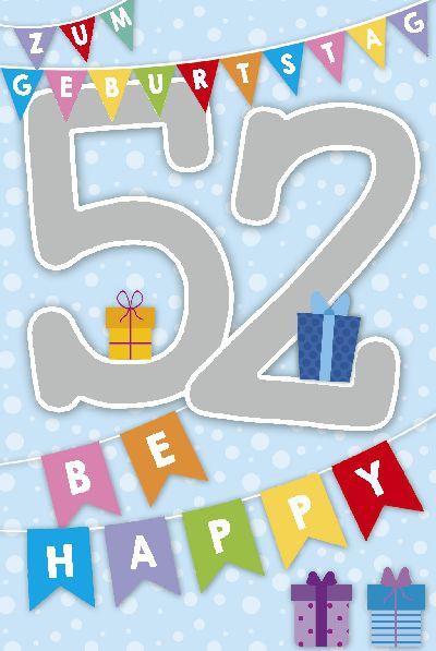 Depesche Zahlenkarten mit Musik 52 Zum Geburtstag Be Happy