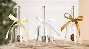 Deko Weihnachten Glas Glocke mit Schleife sort. 1 von 3 Farben