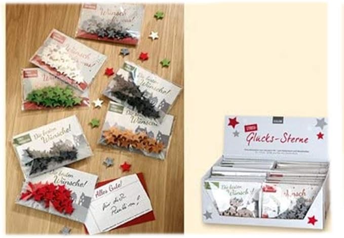 Weihnachts Filz Streusterne 1 Packung farblich sortiert
