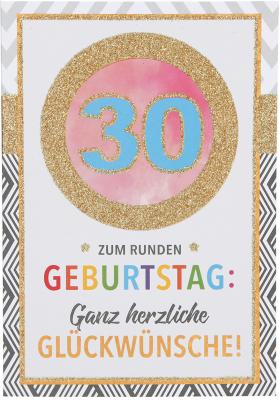 Geburtstagskarte Mit Plakativ Designten Zahlenzum 30 Geburtstag