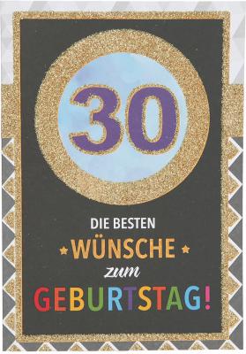 Geburtstagskarte Mit Plakativ Designten Zahlen Zum 30 Geburtstag