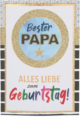 Geburtstagskarte Mit Plakativ Designten Zahlenfur Den Besten Papa Alles Liebe Zum Geburtstag