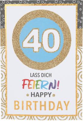 Geburtstagskarte Mit Plakativ Designten Zahlen Zum 40 Geburtstag