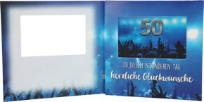 Geburtstagskarte Klappkarte 3D mit Musik & Licht Zum Geburtstag 50 Mitten im Leben!...